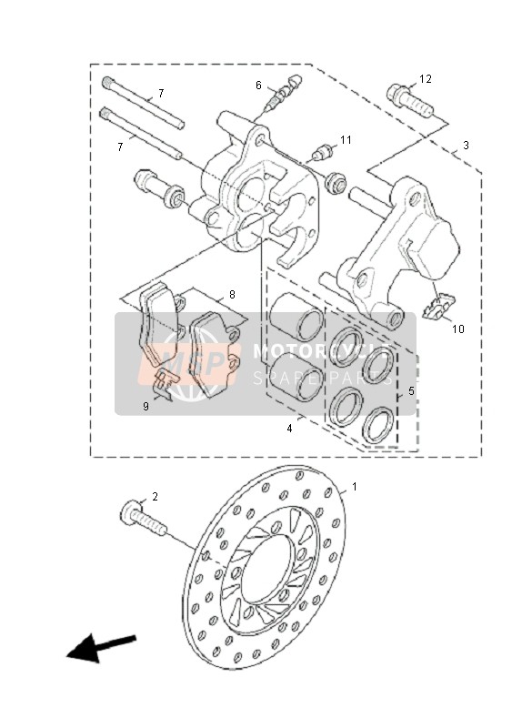 Yamaha NXC125EA CYGNUS X 2010 Front Brake Caliper for a 2010 Yamaha NXC125EA CYGNUS X